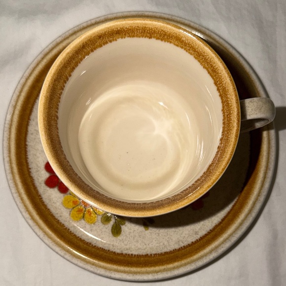 Vintage Mikasa Japan Floral Stoneware Cup and Saucer Set - Picture 4 of 5